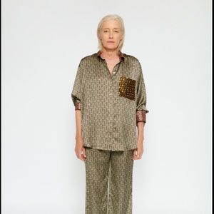 Zara Multicolored Patchwork Printed Top Size L